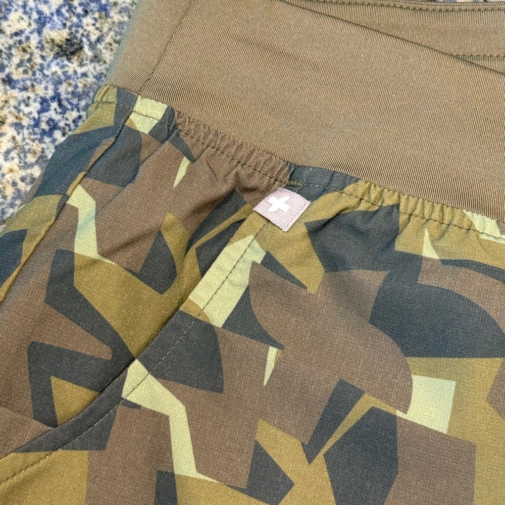 Figs Women's Camo Joggers - Olive Green and Brown - Picture 7 of 8